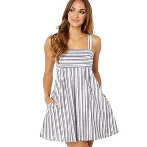 BCBGeneration Woven Tie Back Dress Multi-stripe